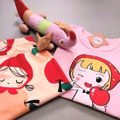 تصویر ست راحتی تیشرت شلوارک دختر - سایز 55 