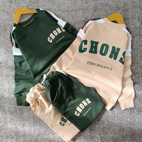 تصویر ست دورس شلوار و بلوز بچگانه مدل CHONS رنگ طوسی 