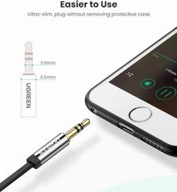 تصویر کابل AUX یوگرین مدل AV119 طول ۱ متر ۹۰ درجه 