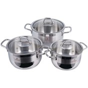 تصویر سرویس قابلمه استیل ۶ پارچه سوفرام ترکیه مدل سافت Sofram Turkey 6Pcs Steel Pot Service Soft Model