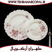 تصویر سرویس غذاخوری 25 پارچه آرکوپال (۶ نفره) رکسانا صورتی iropal 25 Pcs