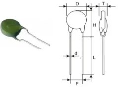 تصویر مقاومت حرارتی ۱۲۰ درجه ۲ آمپر ۱۰ اهم سایز ۱۲ میلیمتر پر قدرت مخصوص دستکاه جوش بسیار با کیفیت PTC-10R-12mm