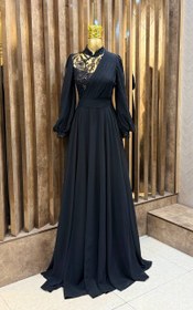 تصویر لباس مجلسی زنانه گلرخ مدل گلرخ جنس کرپ حریر 