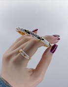 تصویر بنگل میناکاری فری سایز - انگشتر سفید 