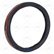 تصویر روکش فرمان نیسان گلدوزی قهوه‌ای 