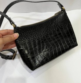 تصویر کیف دوشی چرم زنانه مشکی 