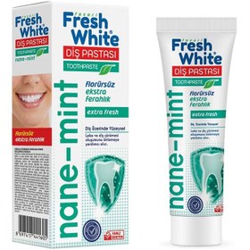 تصویر خمیر دندان بدون فلوراید فرش وایت نعنایی 90 میل fresh white nane mint dis pastasi