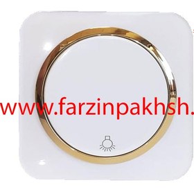 تصویر کلید و پریز دلند مدل آدا پلکسی سفید زه طلایی Deland switches and sockets Ada White Gold Plexi