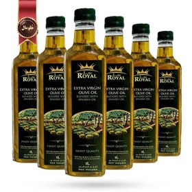 تصویر 6 عدد روغن زیتون فوق بکر رویال Royal olive oil حجم یک لیتر 