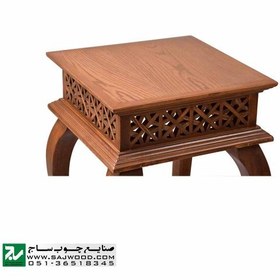 تصویر میز خاطره و تلفن چوبی ، دکوری ، آباژور کلاسیک صنایع چوب ساج مدل ۳۰۶ 