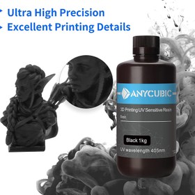 تصویر رزین رنگ مشکی 500 گرمی ANYCUBIC 3D Printer Resin - ارسال 20 روز کاری 