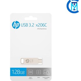 تصویر فلش مموری USB 3.2 اچ پی مدل x206c ظرفیت 128 گیگابایت ا HP x206C OTG USB 3.2 Flash Drive 128GB HP x206C OTG USB 3.2 Flash Drive 128GB