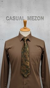 تصویر کراوات قهوه ای طلایی 