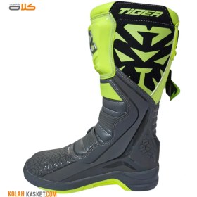 تصویر بوت موتور سواری کراسی T2 تایگر رنگ طوسی فسفری Crossy T2 Tiger Motorcycle Boots, Phosphor Grey