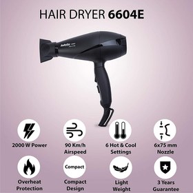 تصویر سشوار حرفه ای بابیلیس 6604E Babyliss 6604E Professional Hair Dryer