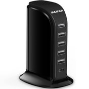 تصویر ایستگاه شارژ رومیزی ماکار مدل 6Port ظرفیت ۲۰ وات 