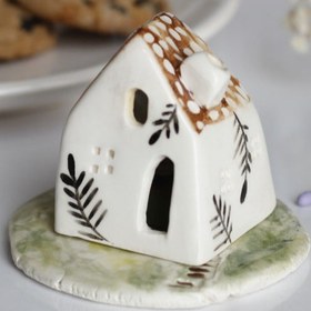 تصویر جاعودی سرامیکی طرح کلبه - جاعودی کلبه - جاعودی دستساز 