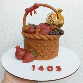 تصویر کیک لواشکی سبد میوه یلدایی 