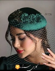 تصویر کلاه مجلسی مدل مینی ایدا با دیزاین گل ریسه ای 