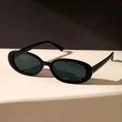 تصویر عینک آفتابی بیضی مشکی زنانه مردانه کد 18 