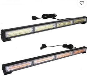 تصویر چراغ فدرالی۶ تیکه ۱۹ حالته (برق ۱۲-۲۴ ولت)رنگ پرتغالی Light bar