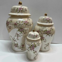 تصویر جینجرجار صدفی شکوفه صورتی 