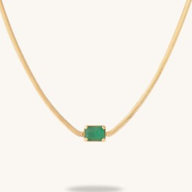 تصویر گردنبند جواهر باگت زمرد 