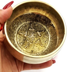 تصویر کاسه تبتی چکشی براق 9cm 