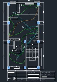 تصویر دانلود فایل اتوکد نقشه کشی رایانه ای پلن سیم کشی منزل پایه دهم هنرستان 