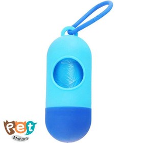 تصویر محفظه جمع آوری مدفوع سگ همراه با یک رول کیسه Pet Washte Bags