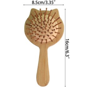 تصویر برس مو چوبی طرح گربه 