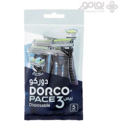 تصویر خودتراش دورکو 3 لبه مدل Pace 3 Disposable بسته 5 عددی dorco pace3 lubricating strip 5pcs