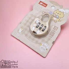 تصویر قفل آویز رمز دار گربه کرمی 2 فانتزی فلزی 