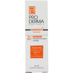 تصویر کرم ضد آفتاب و مرطوب کننده رنگی پرودرما SPF60 Proderma Sunscreen SPF60 Moisturizing Natural 40ml