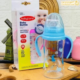 تصویر شیشه شیر پیرکس بی بی لند آنتی کولیک کد 493 حجم 240 میلی لیتر Baby Land Milk Bottle Code 493 240ml