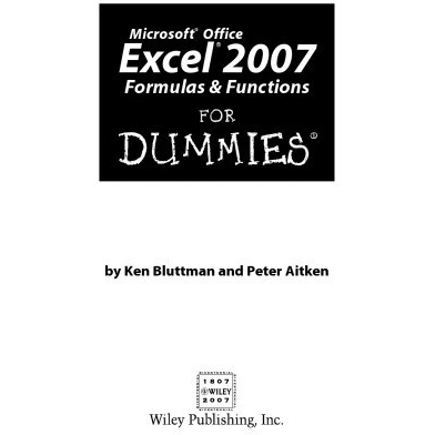 خرید و قیمت دانلود کتاب Excel 2007 formulas and functions for dummies | ترب