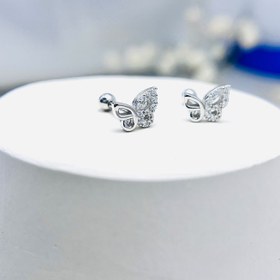 تصویر پیرسینگ نقره ایتالیایی مدل پروانه 