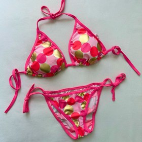 تصویر مایو بکینی دو تکه طرح توپ توپی 