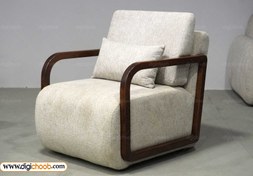 تصویر مبل تک‌نفره دسته چوبی نوا 