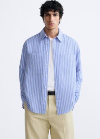 تصویر پیراهن راه راه مردانه زارا STRIPED SHIRT 