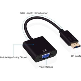 تصویر تبدیل DisplayPort به VGA رویال Display Port to VGA Adaptor ROYAL