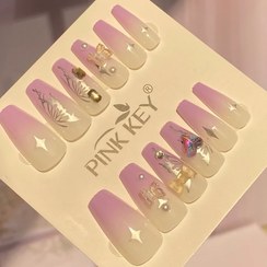 تصویر ناخن مصنوعی طرح دار جدید مدل فانتزی و خاص با طراحی حرفه ای نصب آسان و ماندگاری بالا 