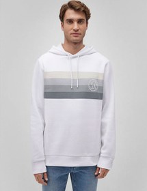 تصویر هودی مردانه ماوی اورجینال MAVI Hooded Printed White Sweatshirt 