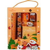 تصویر بسته لوازم تحریر طرح کریسمس نارنجی مجموعه 5 عددی 