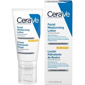 تصویر لوسیون مرطوب کننده صورت CeraVe AM SPF 25 حجم 92 میل CeraVe AM Facial Moisturising Lotion SPF 25 for Normal to Dry Skin 92ml NEW