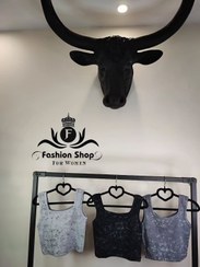 تصویر کراپ تاپ سنگشور آستین بندی فری سایز - سنگشور طوسی تیره 