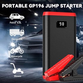 تصویر جامپ استارتر و پاوربانک چراغ قوه دار GREPRO GREPRO Jump Starter Power Pack (up to 6.0L Gas, 3.0L Diesel), Car Battery Booster Jump Starter and 1500A Jump Pack for 12V Vehicles, Motorcycle, Jump Starter with LCD Screen and LED Flashlight Red