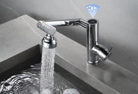 تصویر شیر روشویی 2 حالته 360 درجه تلسکوپی نمایشگردار - دودی Multi-mode 360 ​​degree telescopic faucet with screen - Haisheng brand