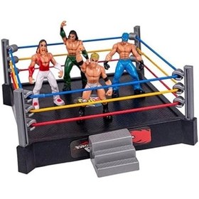 تصویر رینگ کشتی کج با فیگورها 