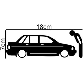 تصویر برچسب بدنه خودرو طرح احترام به ماشین پراید کد M275 